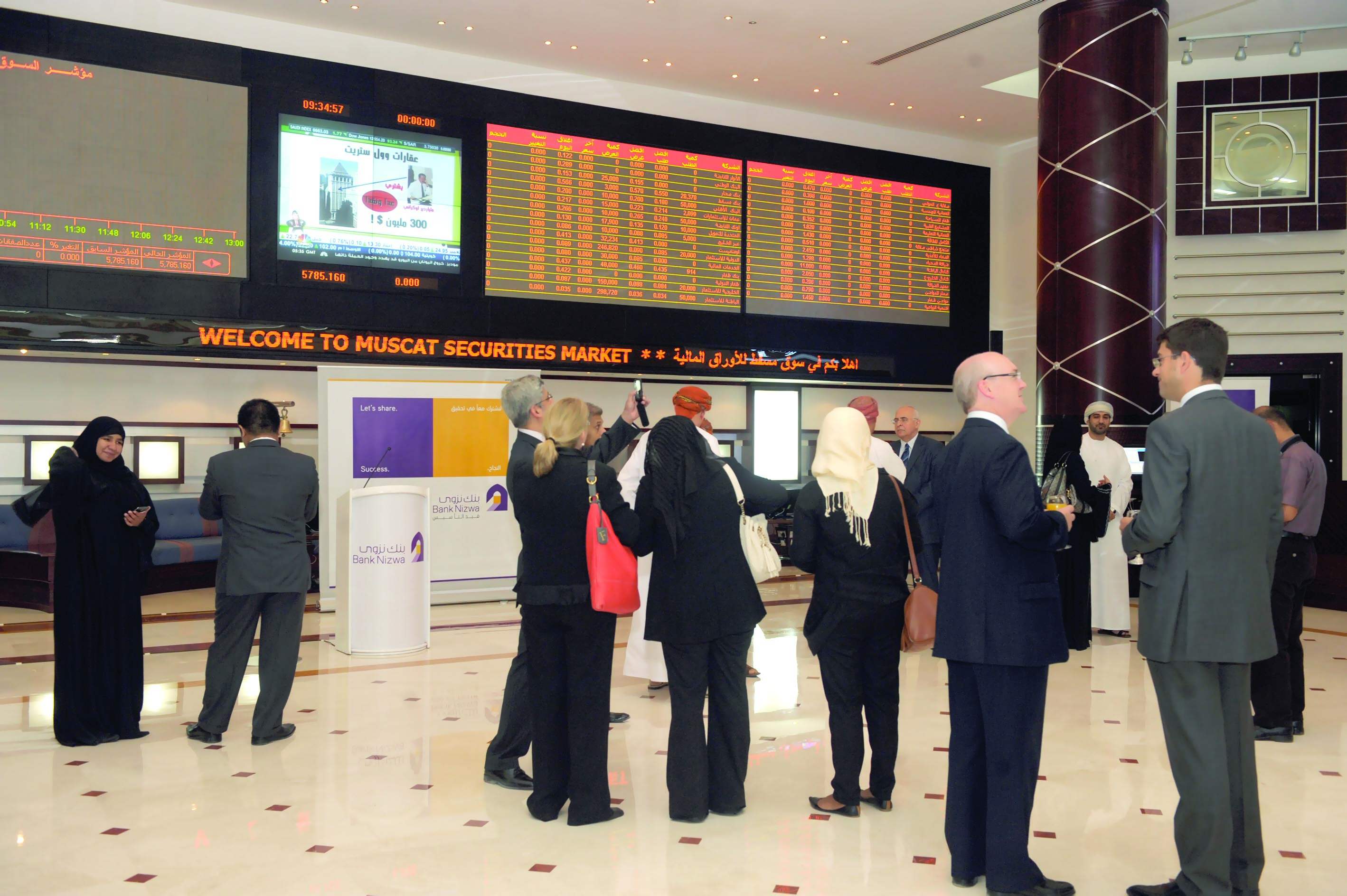 مؤشر سوق مسقط يواصل النشاط مقتربا من  6000 نقطة