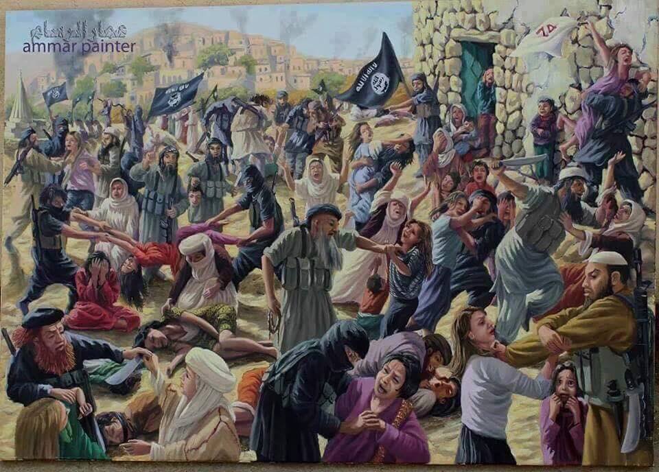 بالصور عمار سليم  يحارب "داعش" بالرسم.. مذهل!