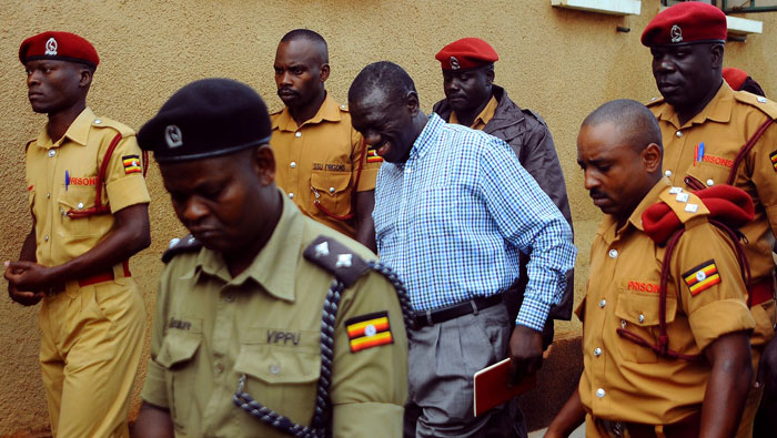 Uganda's opposition leader ordered detained till June 1 on charges of treason