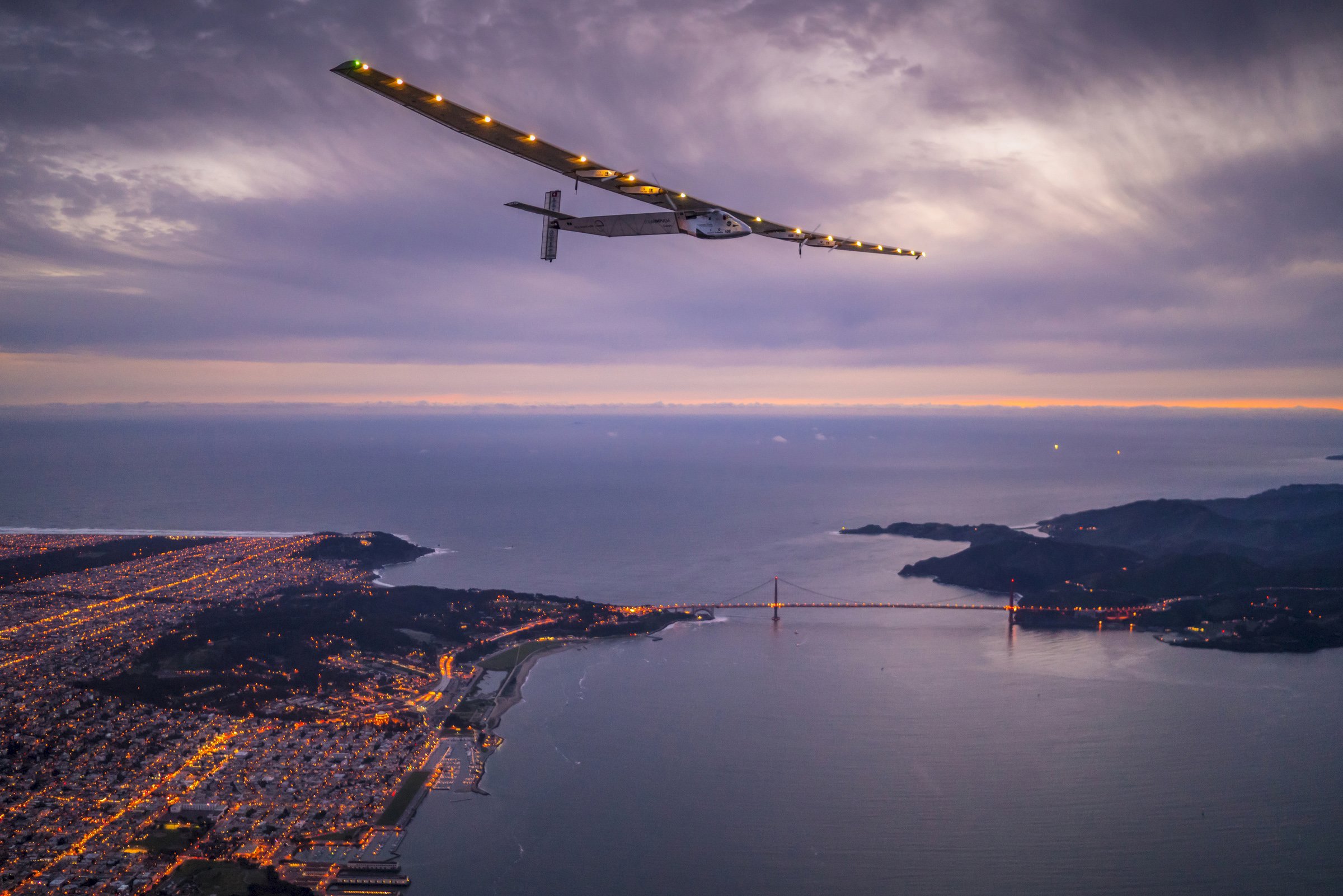 Solar-powered plane departs California on round-the-world flight