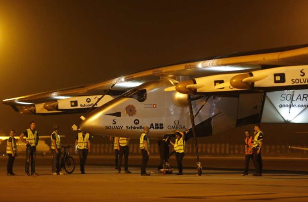 Solar plane lands in New York City during bid to circle the globe