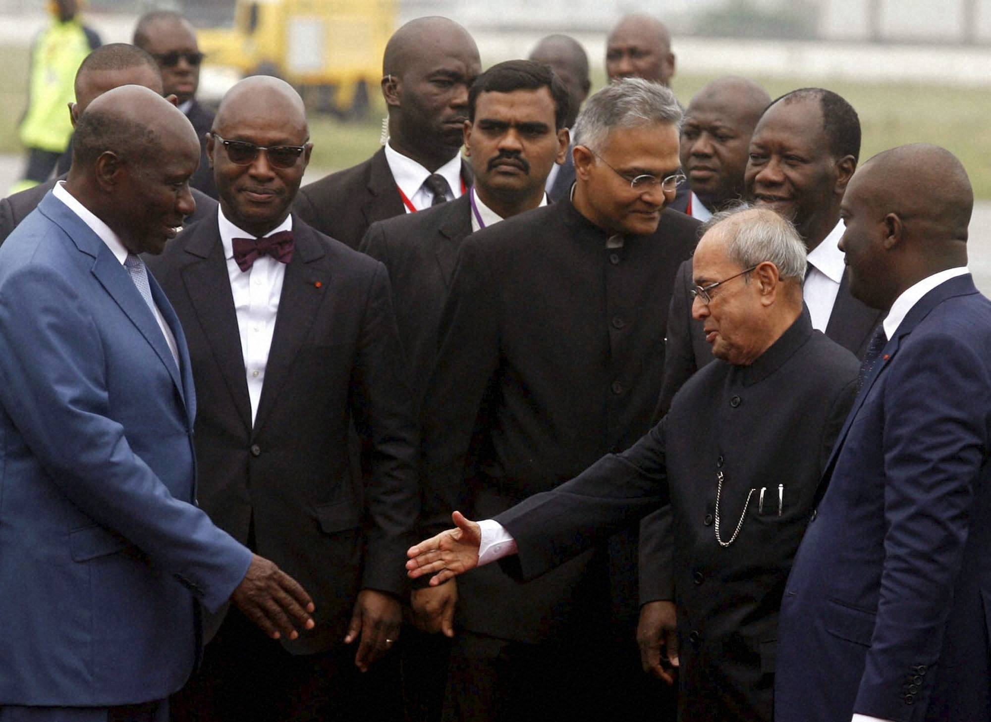 President arrives in Cote D'Ivoirie, to receive highest award