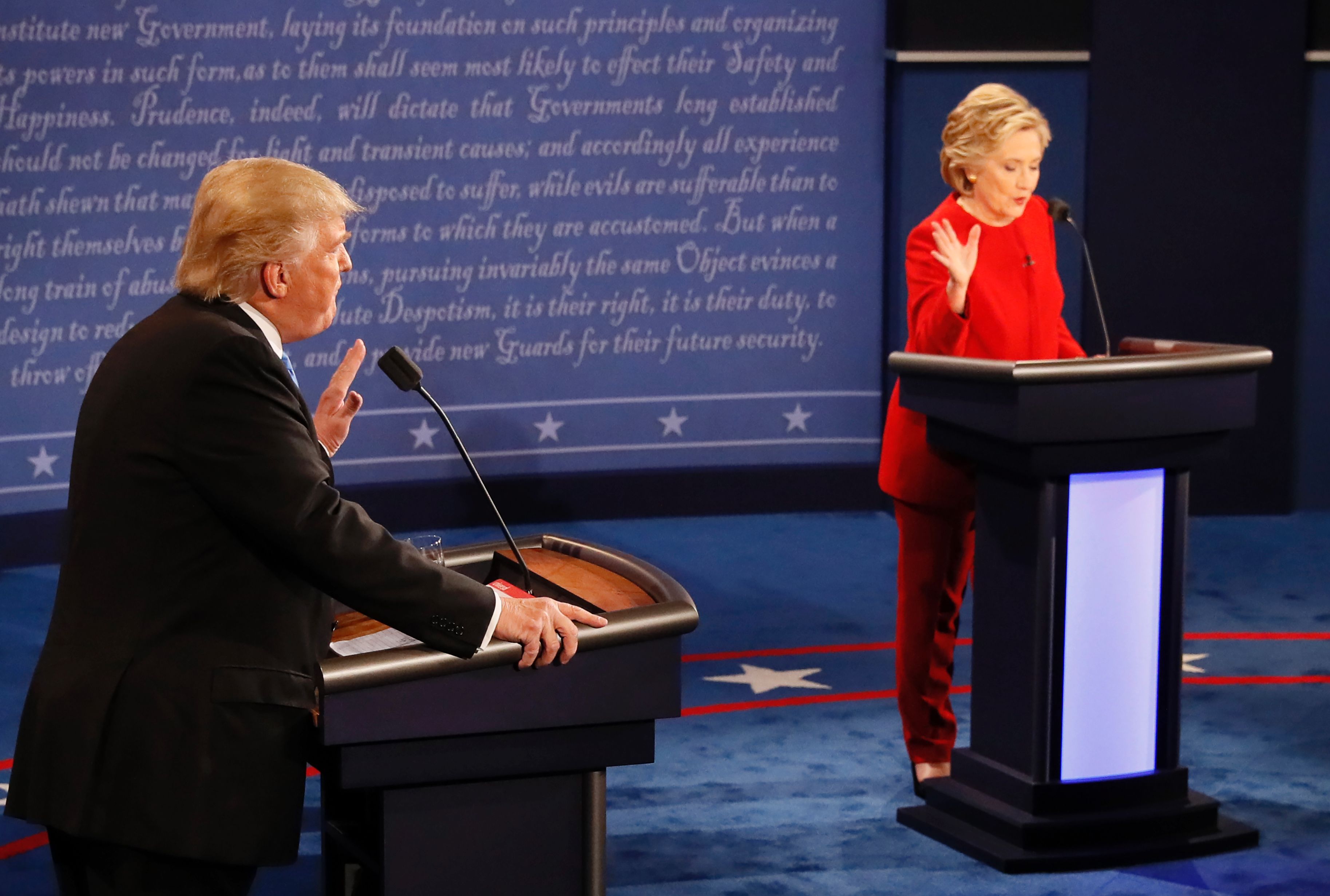 Clinton, Trump clash over race and economy in first debate