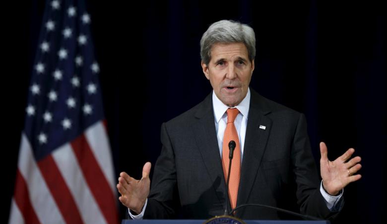 US Secretary of State John Kerry arrives in Oman
