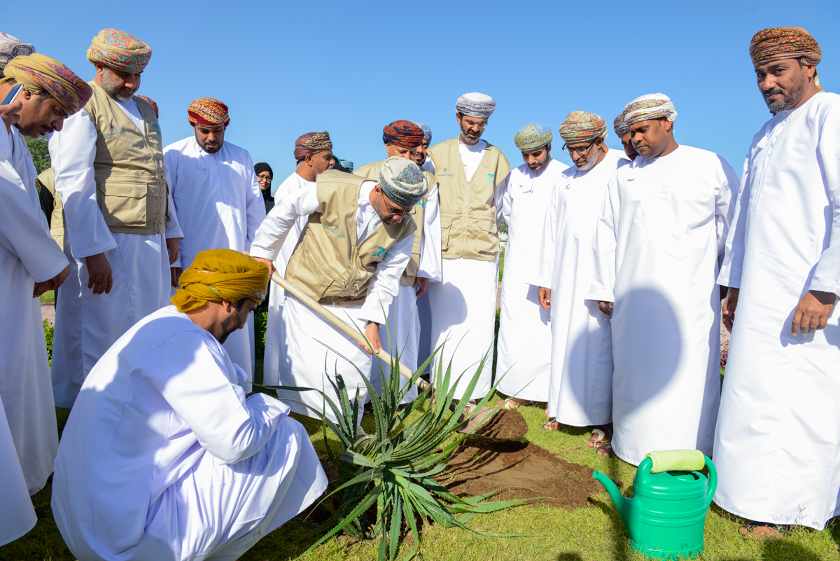 لوحات تعريفية للأشجار البرية في ساحة البيئة