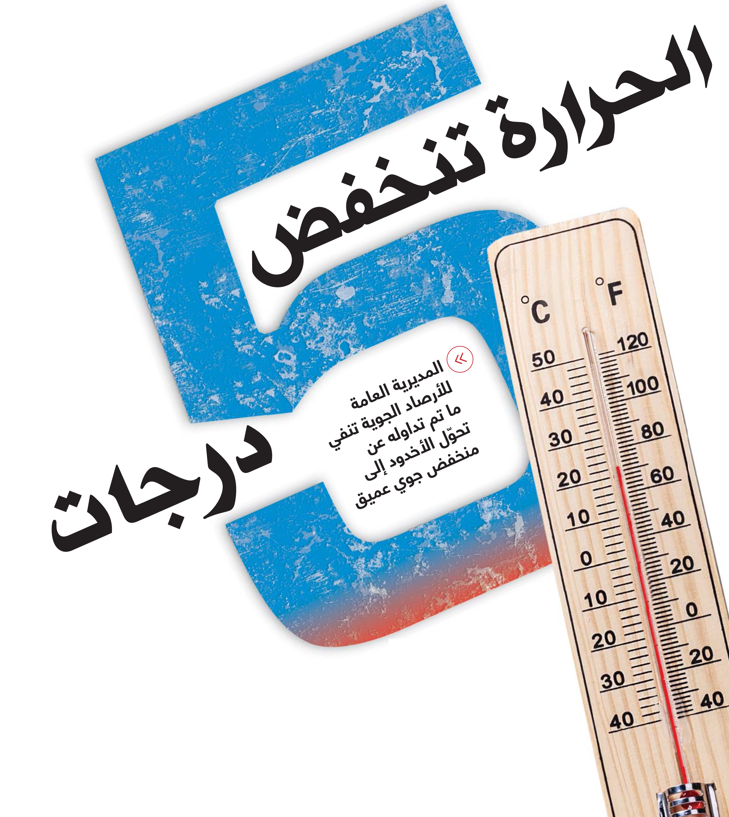 الحرارة تنخفض 5 درجات