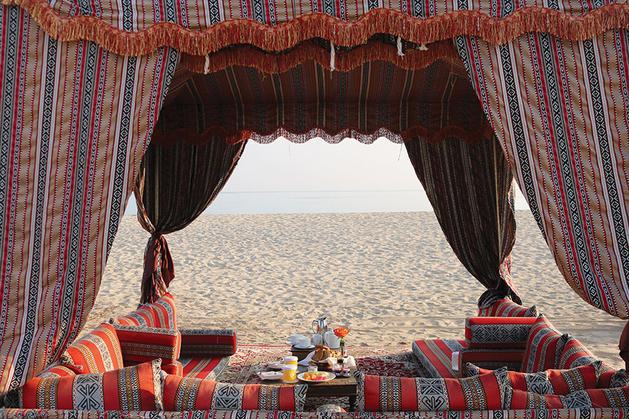 Oman tourism: Beach camping at Al Bustan Palace Hotel