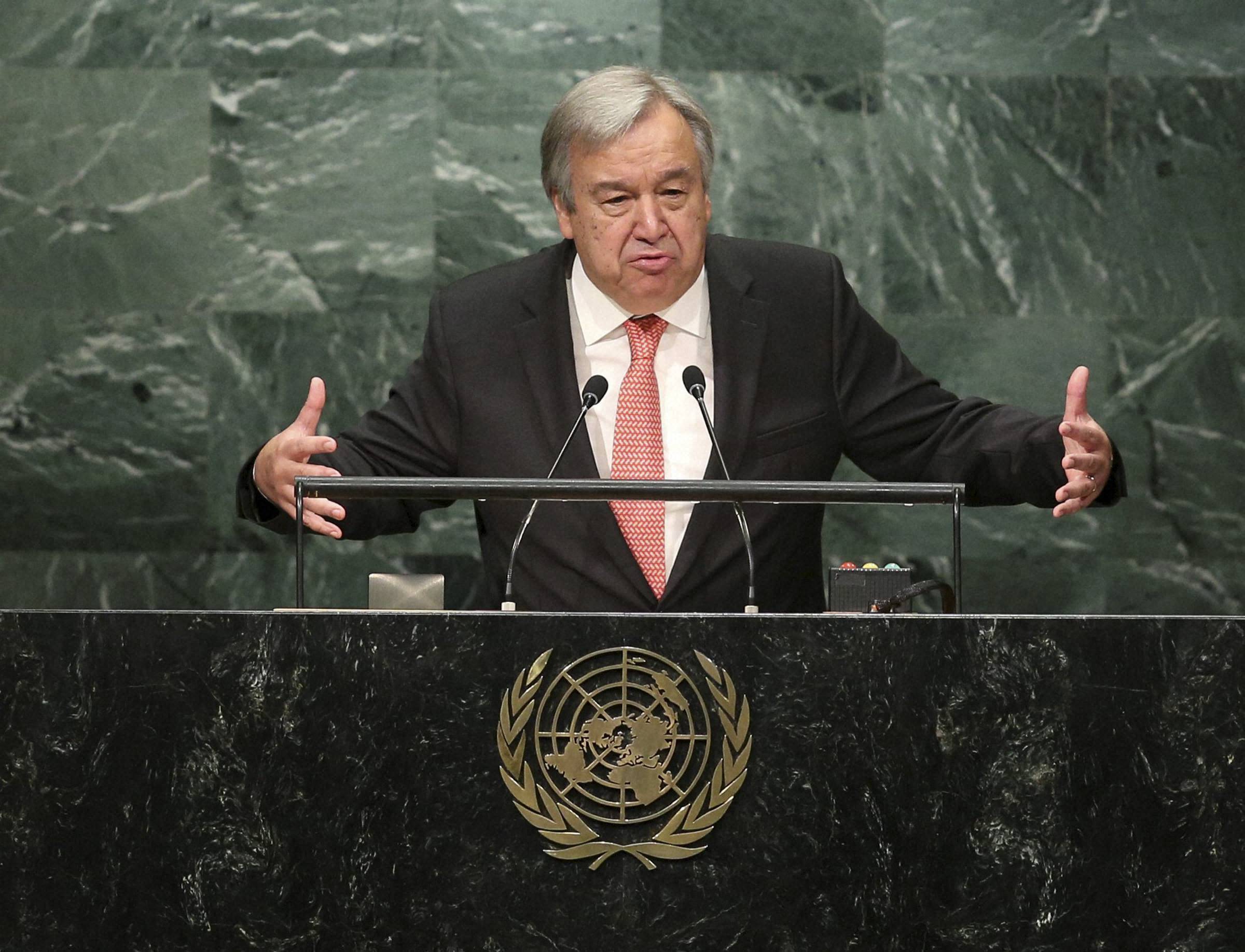 UN Secretary General designate Antonio  Guterres to be sworn in on Monday