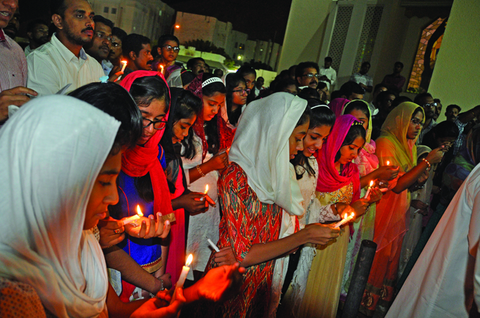 Prayers on Christmas eve at Ruwi church in Oman