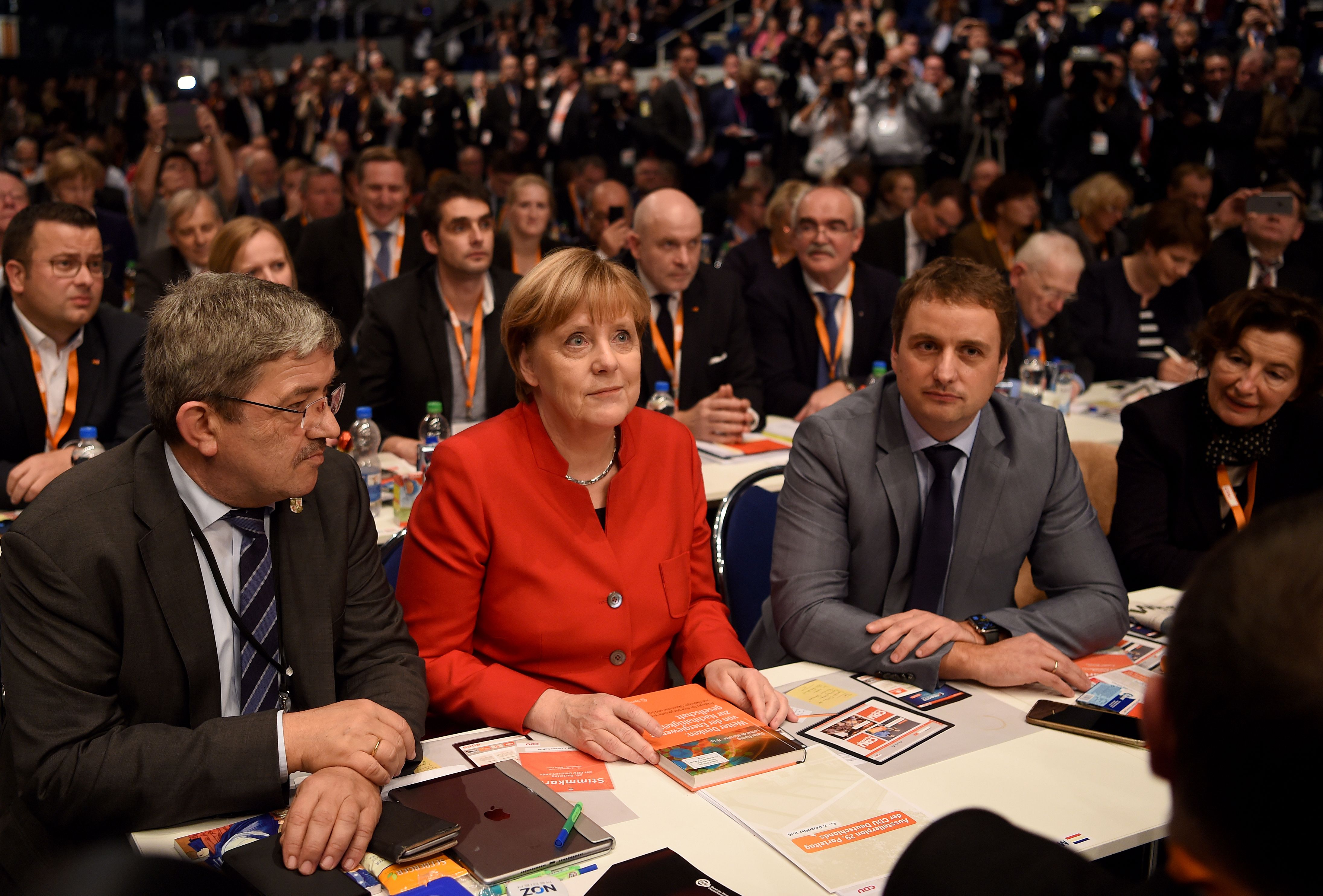 Merkel re-elected to CDU party chair with 89.5% of vote