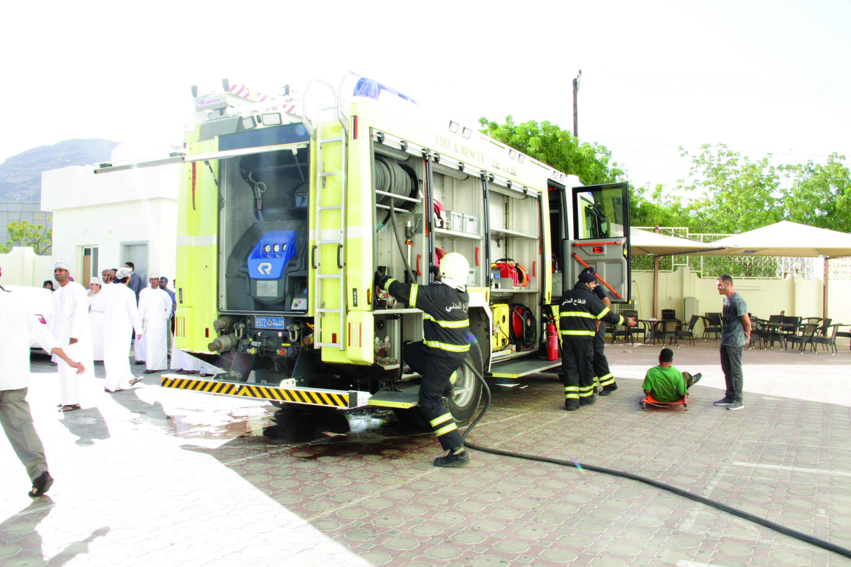تمرين إخلاء بالجامعة العربية المفتوحة