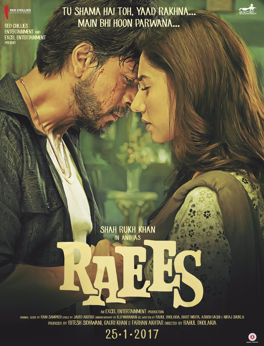 Shah Rukh releases first 'Raees' poster featuring Mahira Khan