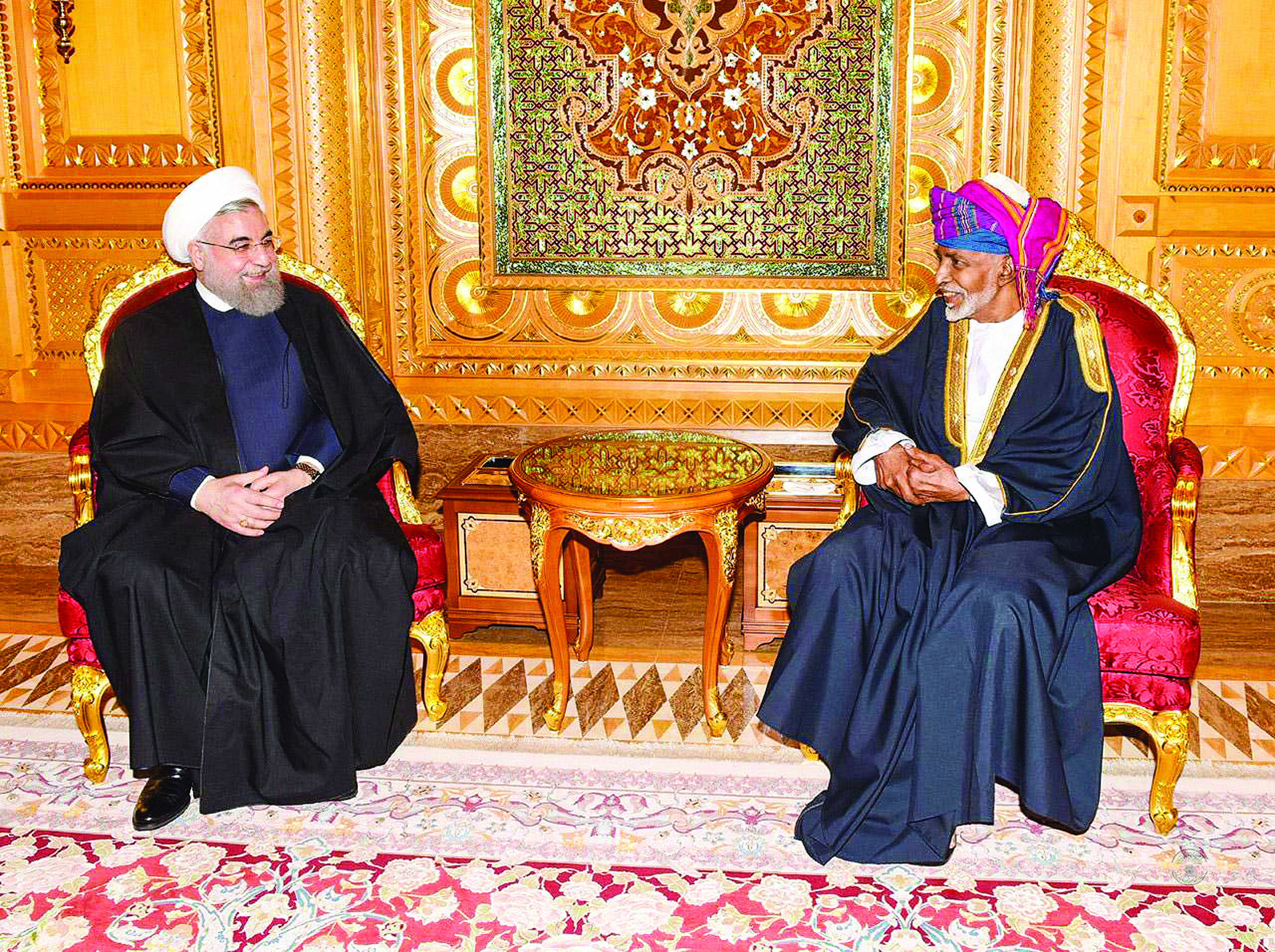 His Majesty Sultan Qaboos welcomes Iranian president