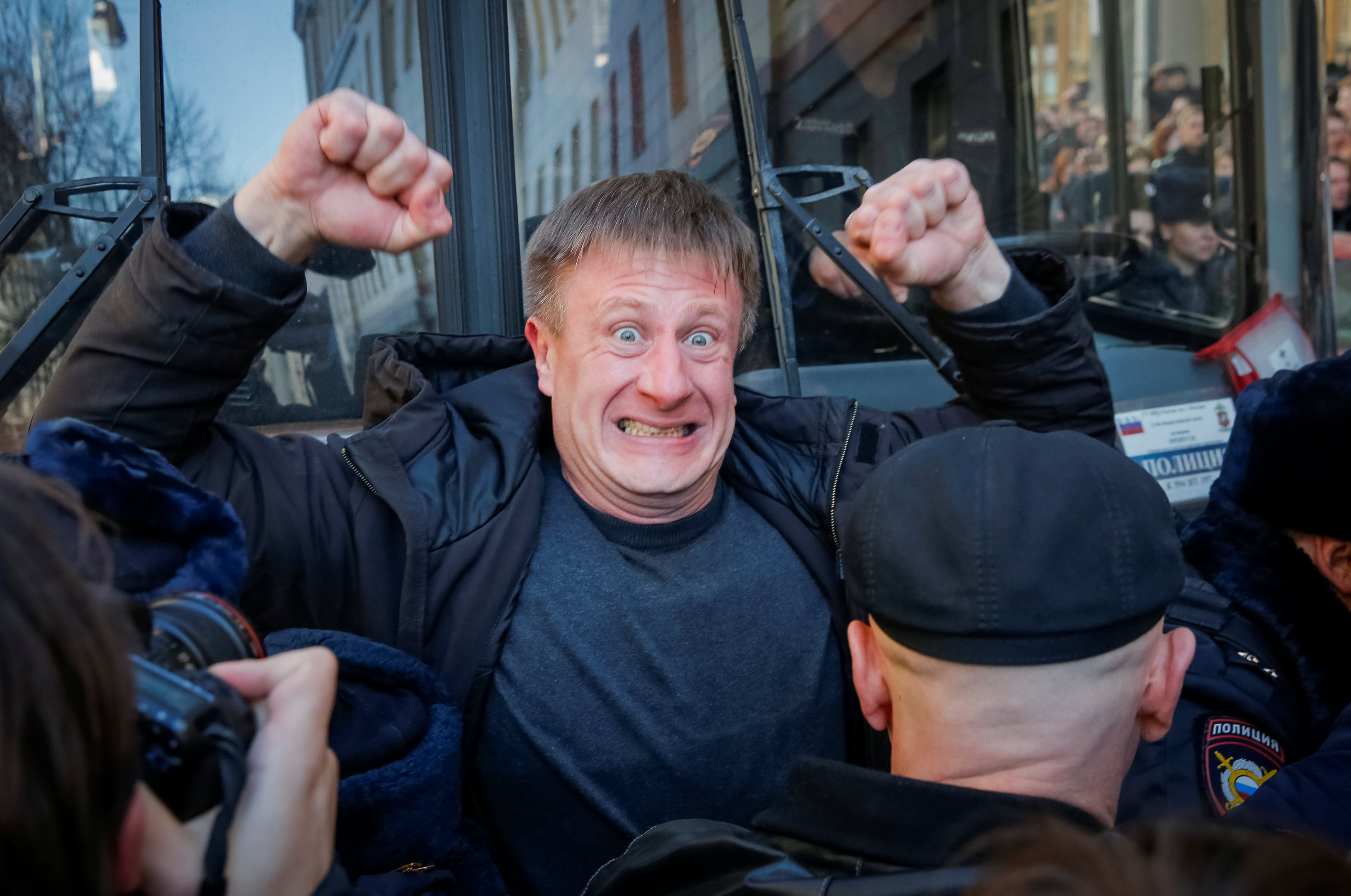 Russian police detain opposition leader, dozens of protesters