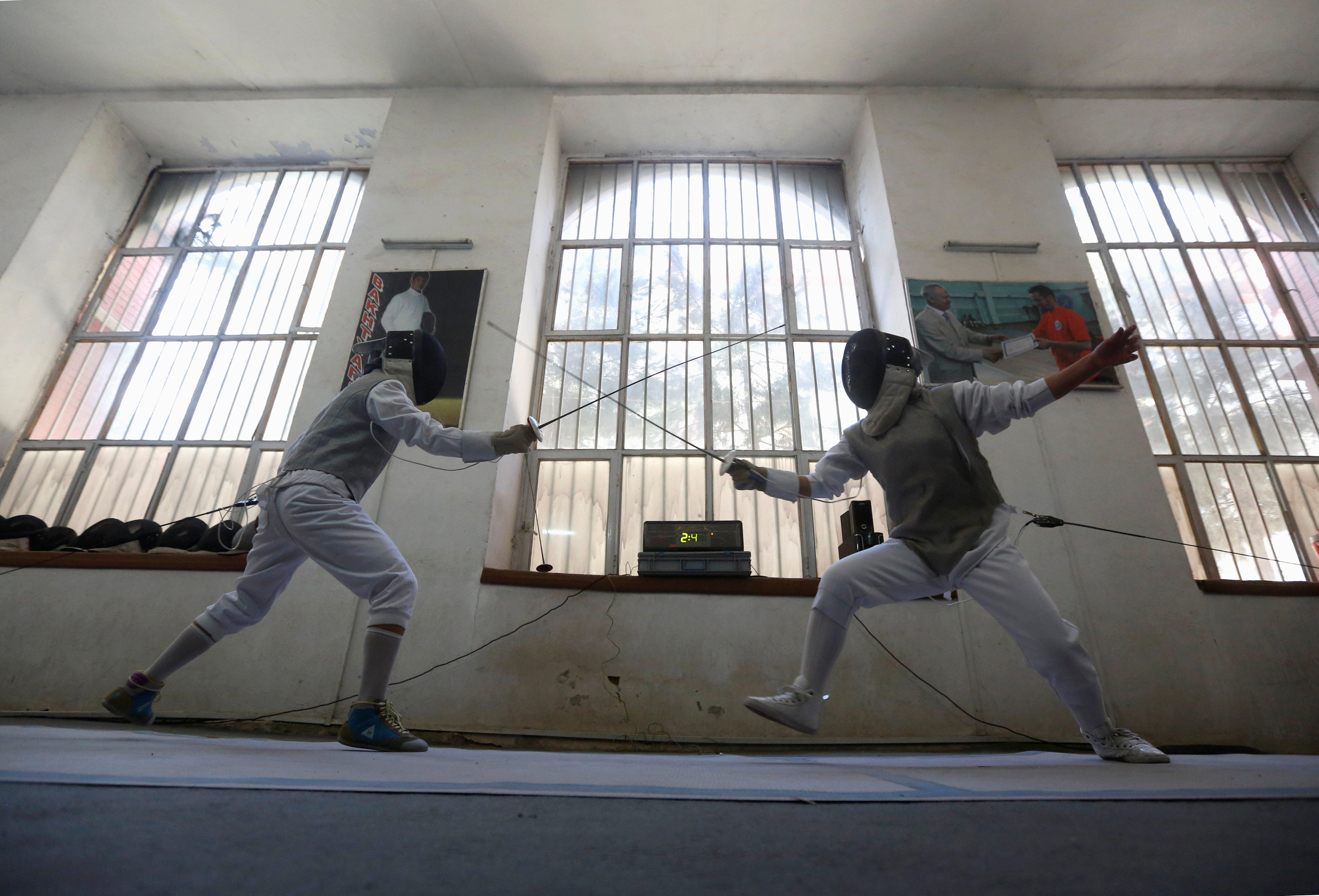 Afghan women fencers