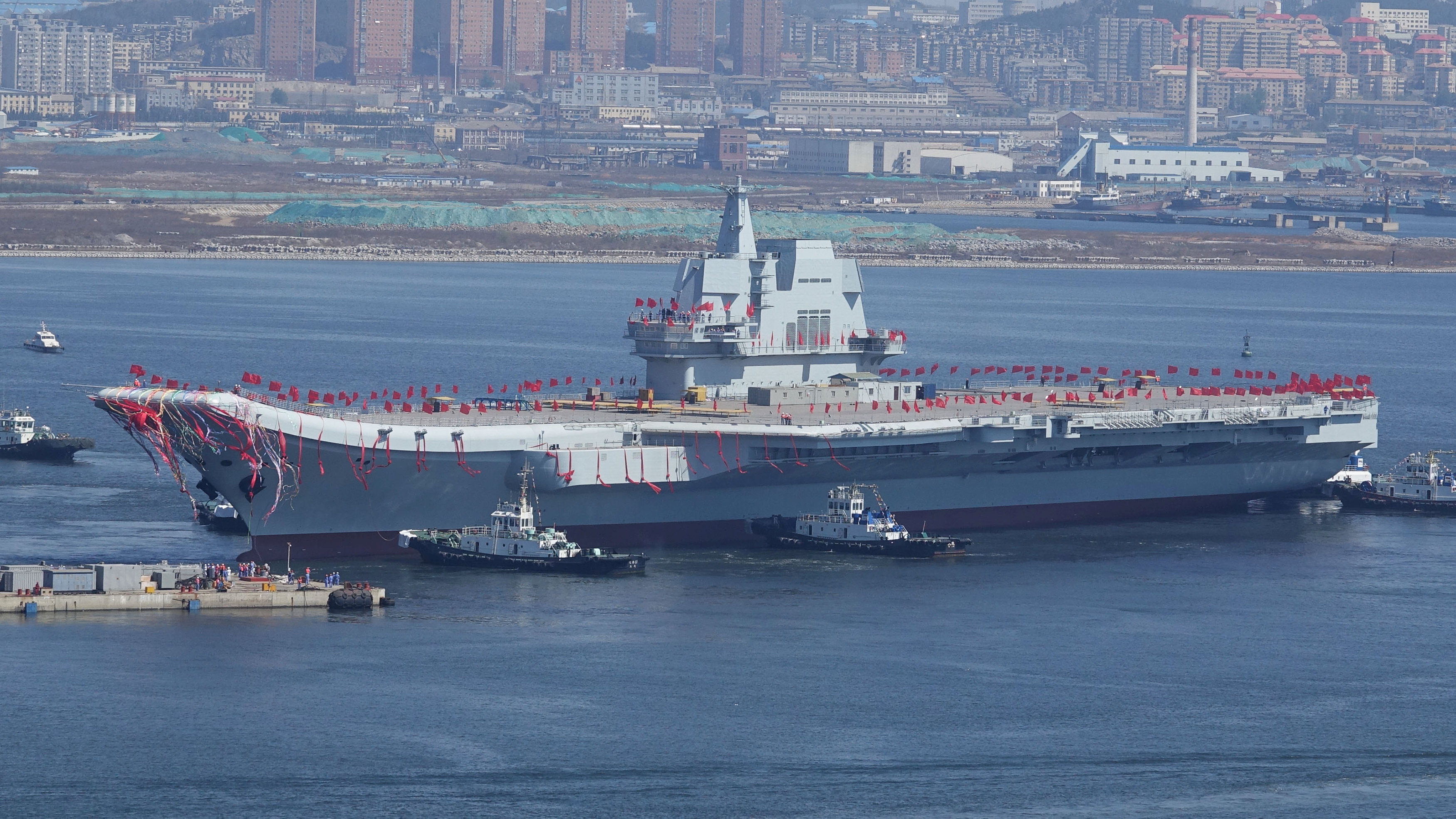 China launches first home-built aircraft carrier amid South China Sea tension