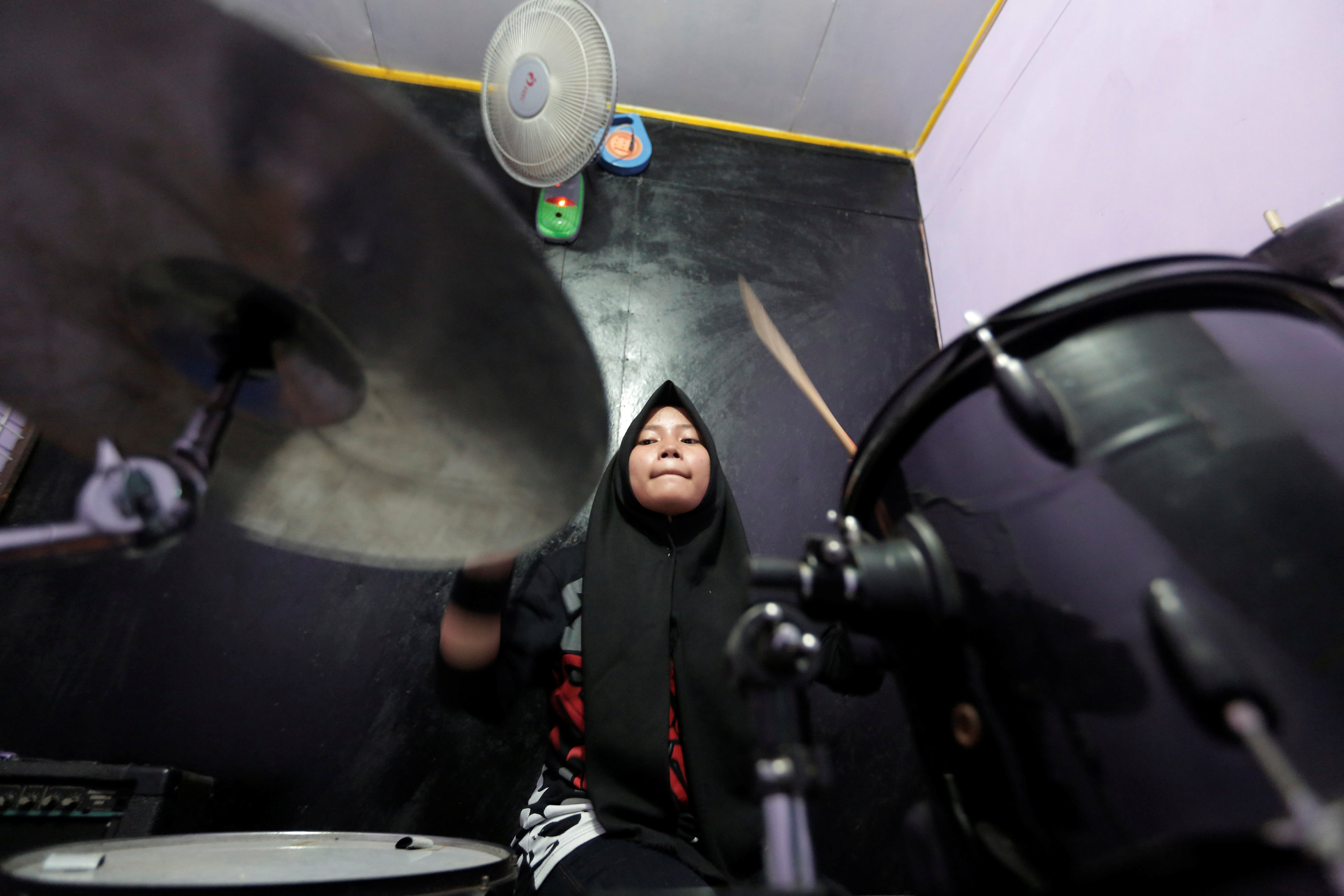 Hijab-wearing metal group play music to combat stereotypes in Indonesia