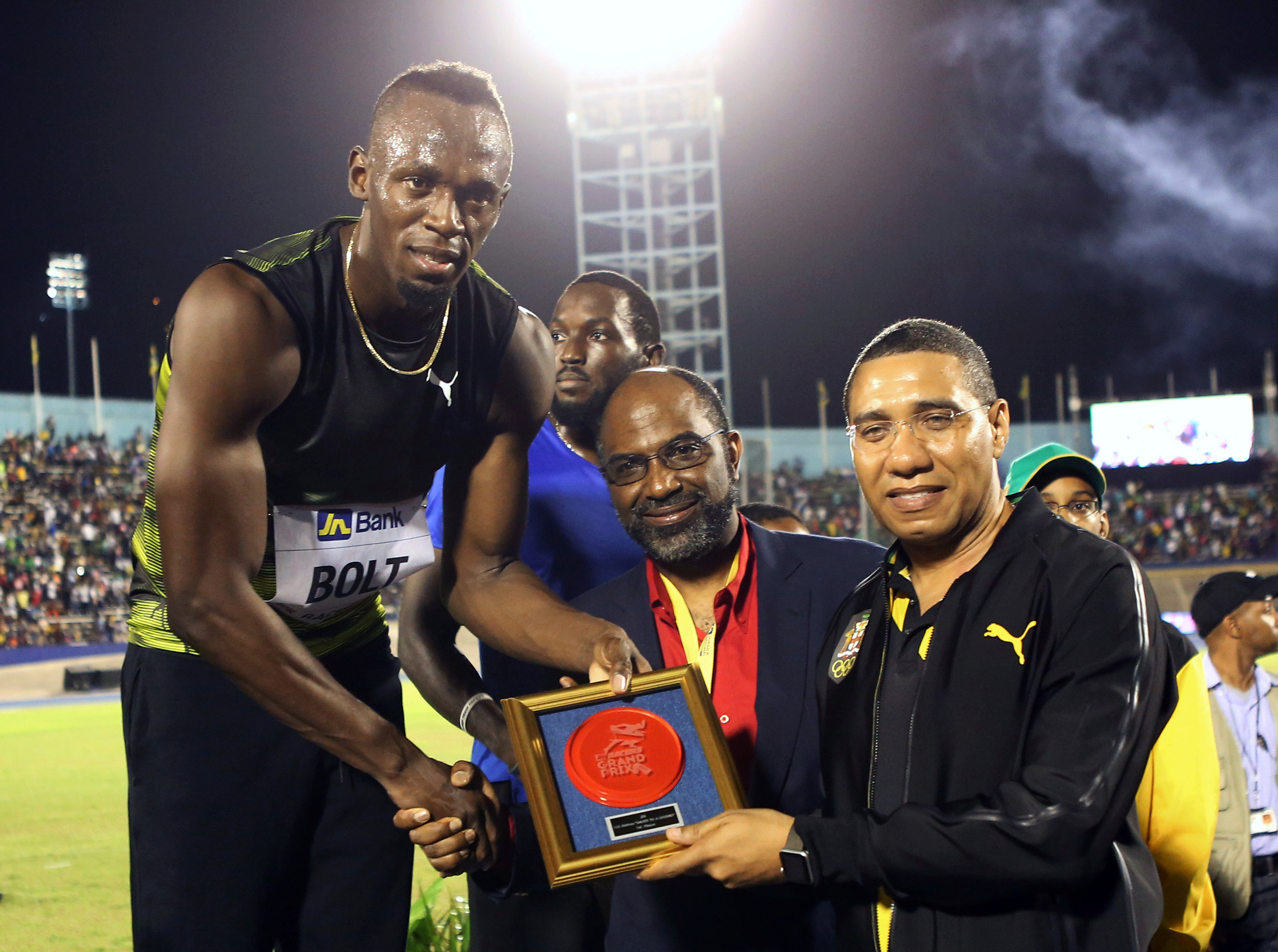 Athletics: Nervous Bolt wins final 100m race on home soil