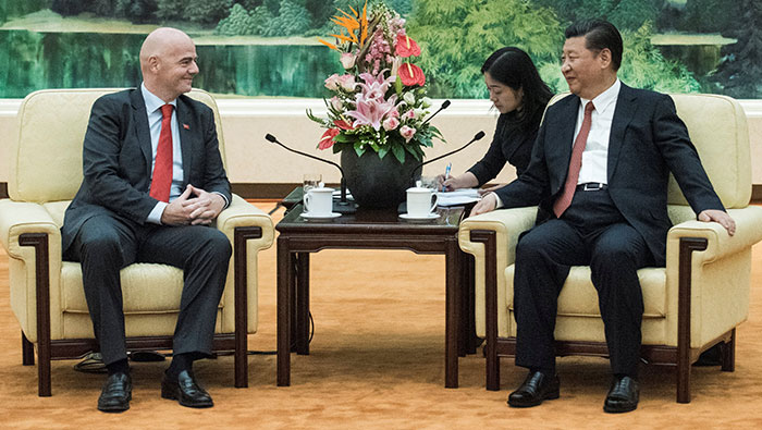 Xi tells Infantino China wants to host FIFA World Cup