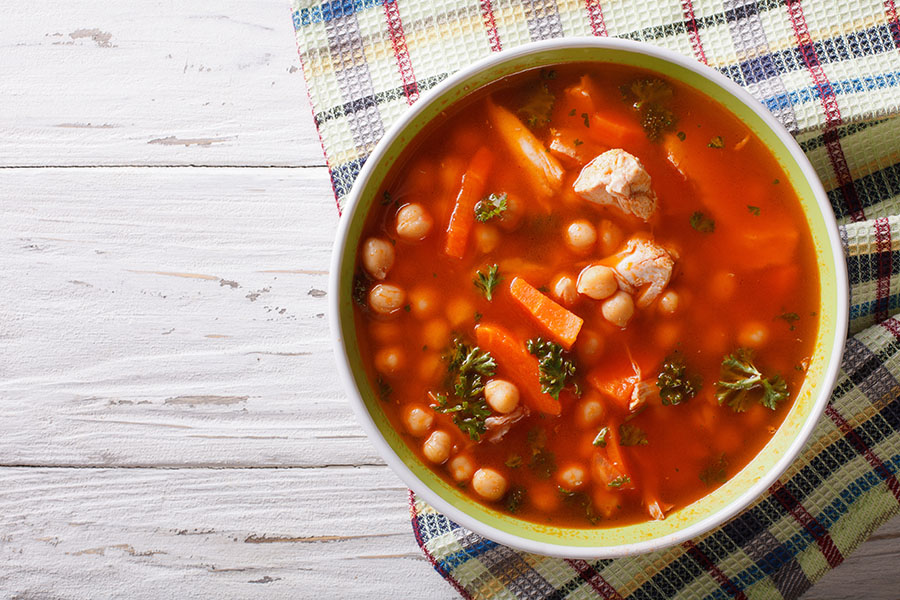 Ramadan food: Chickpea pasta soup