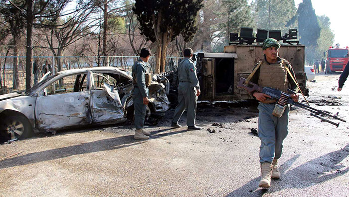 Car bomb in Afghanistan targets security forces waiting for pay