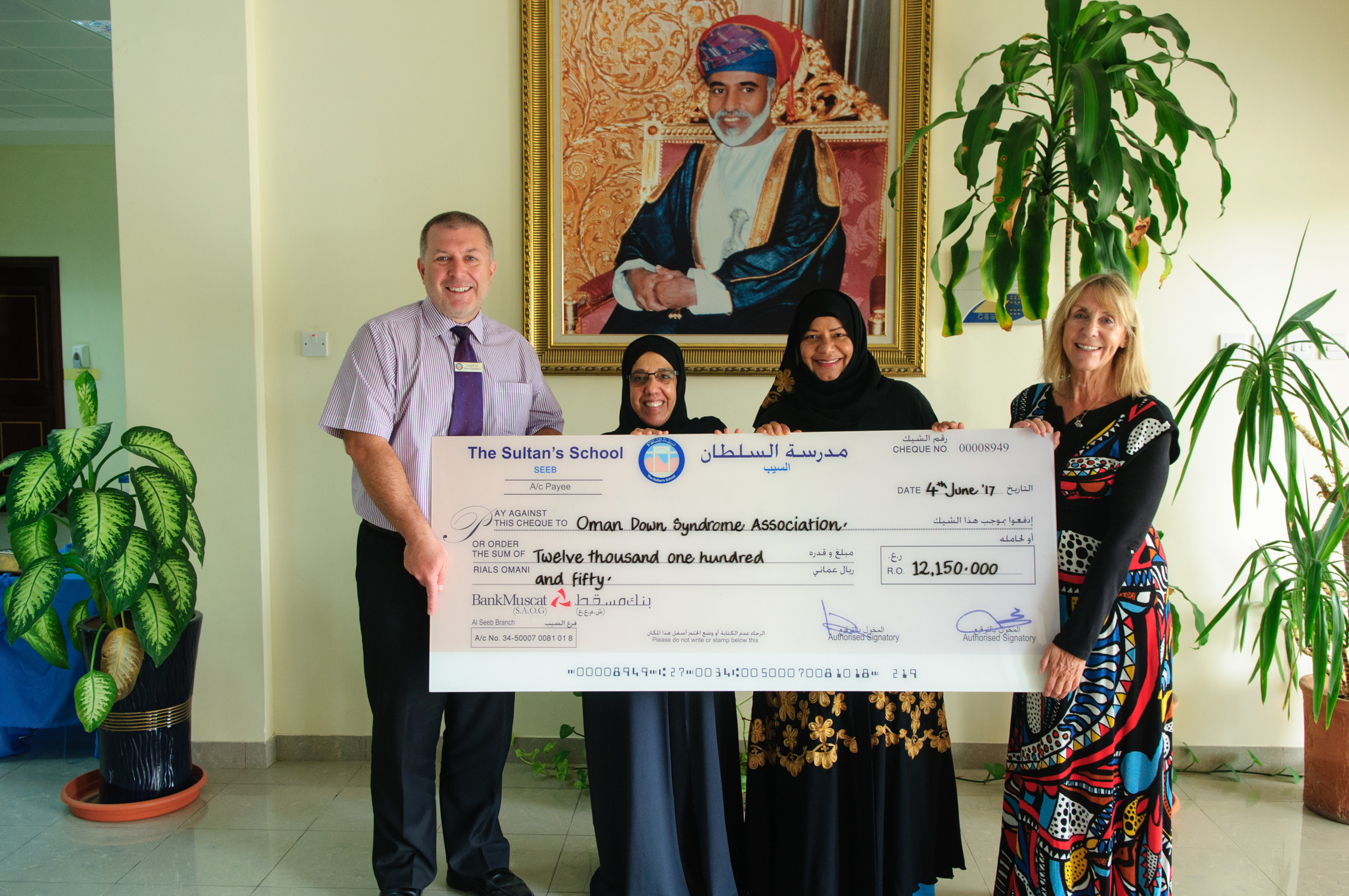 Sultan's School donates OMR12,150 to Oman Down Syndrome Association