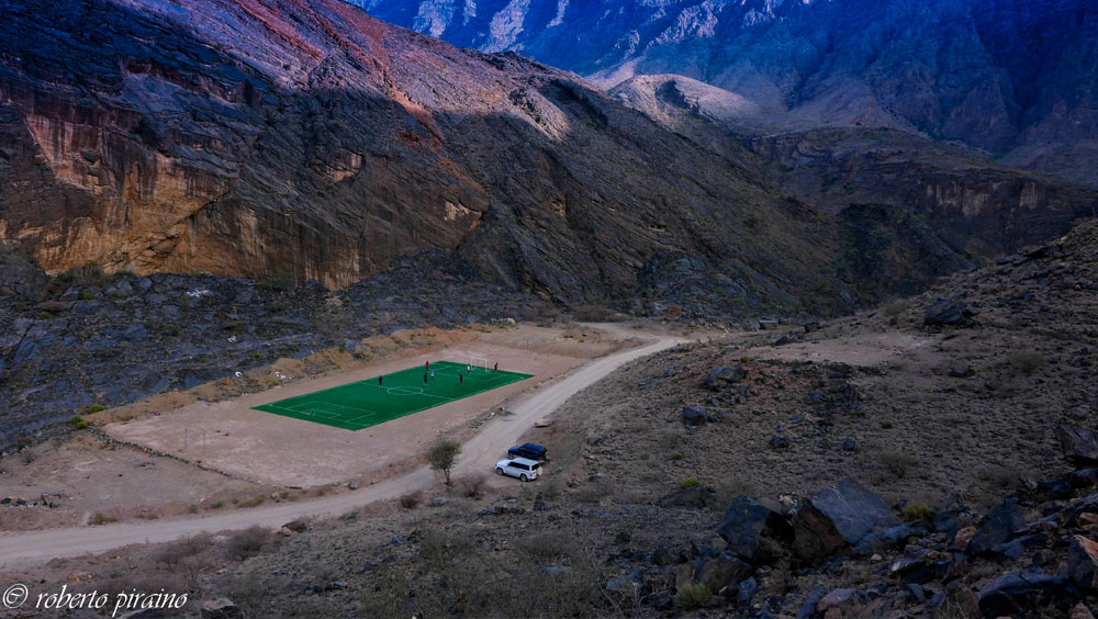 Italian photographer captures Oman's stunning football pitch in the mountains