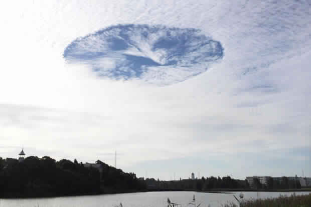 بالصور .. ثقب عملاق يثير الذعر في سماء فنلندا