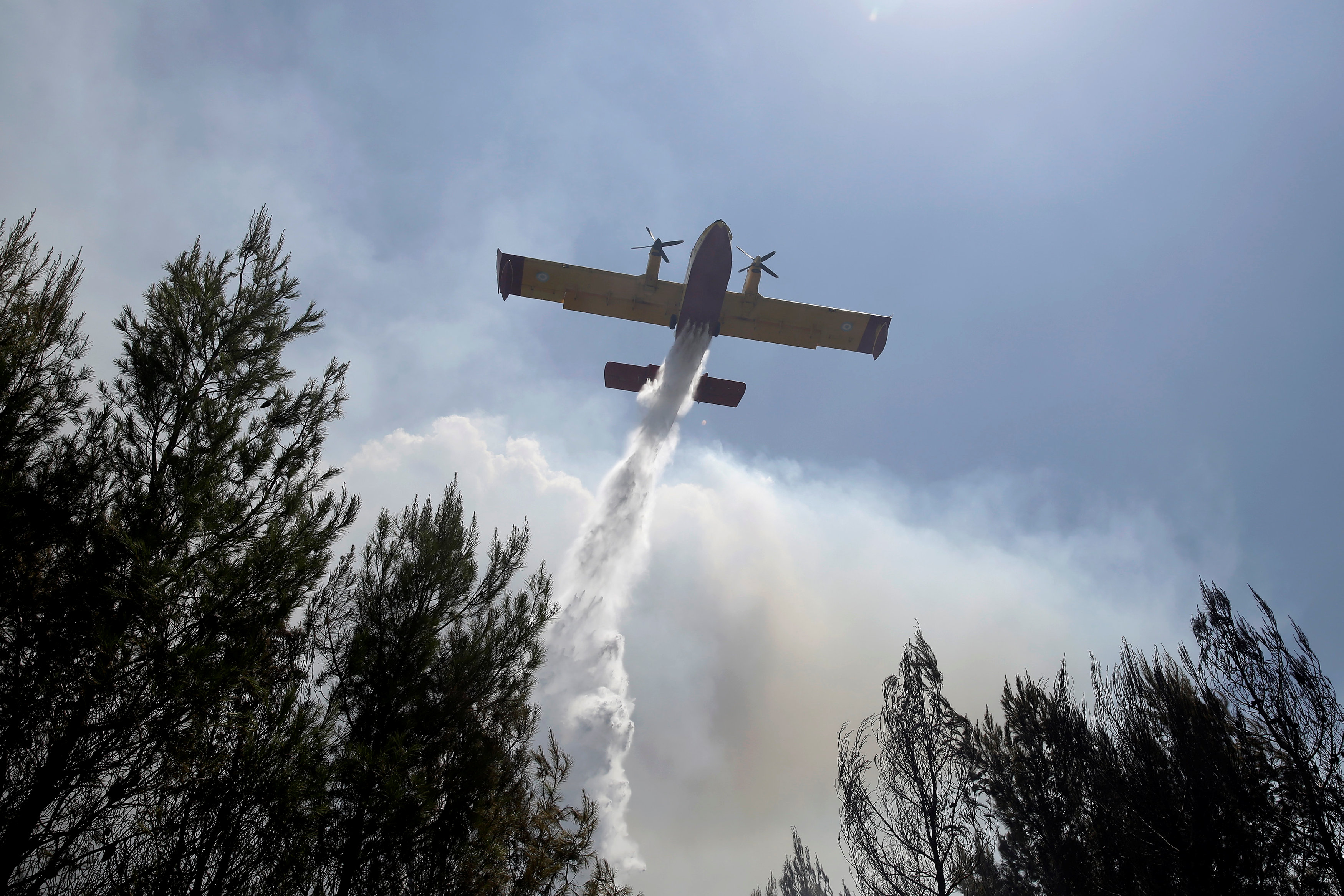 Firefighters battle wildfire spreading near Athens