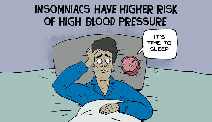 Insomniacs have higher risk of high blood pressure