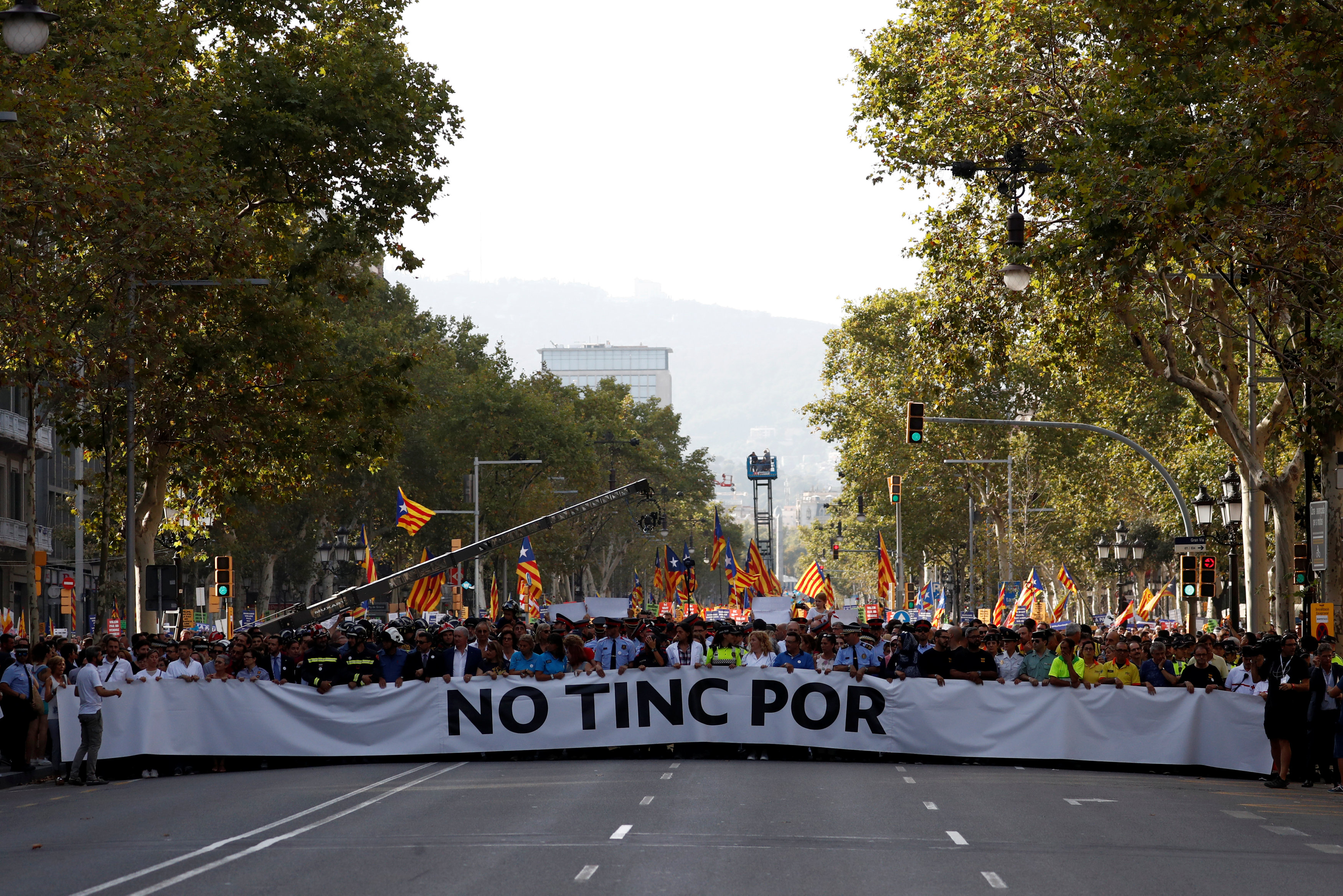 In pictures: March of unity after last week attacks in Spanish city of Barcelona