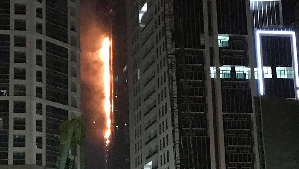 Blaze sweeps through Dubai skyscraper for second time
