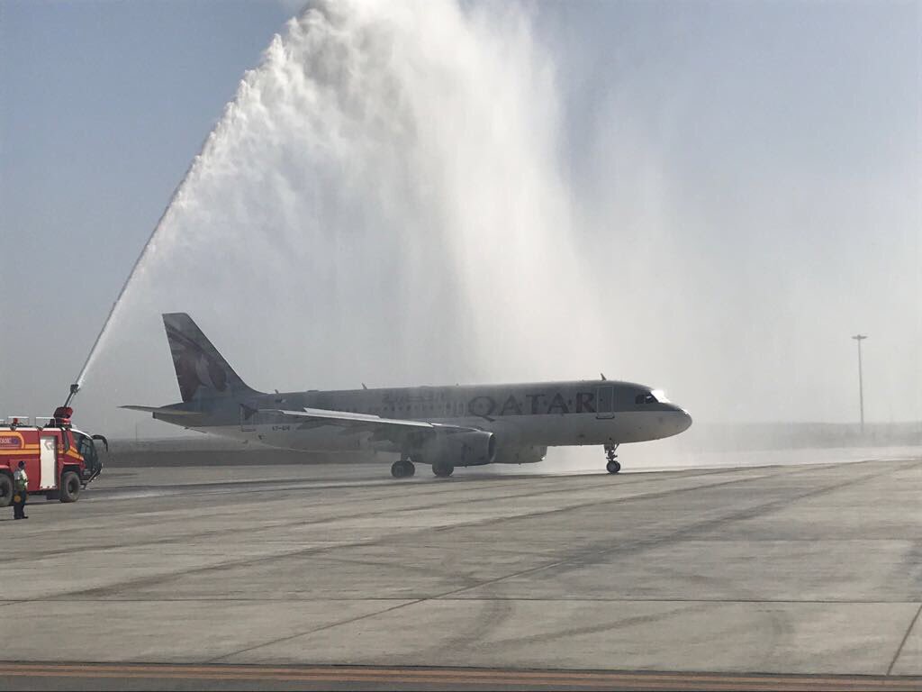 Sohar Airport receives first Qatar Airways flight
