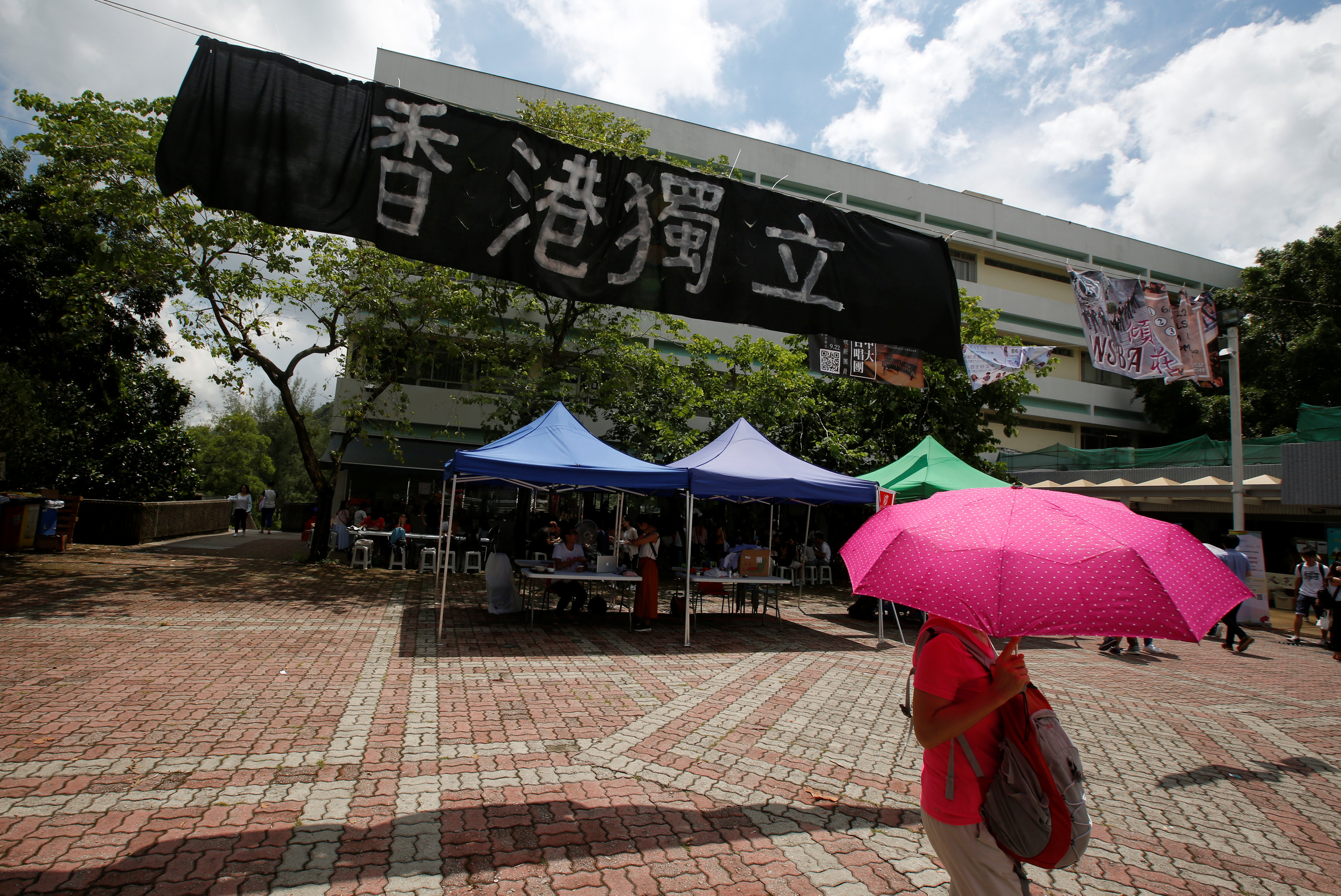 Pro-independence from China posters appearing on Hong Kong campuses stoke new tension