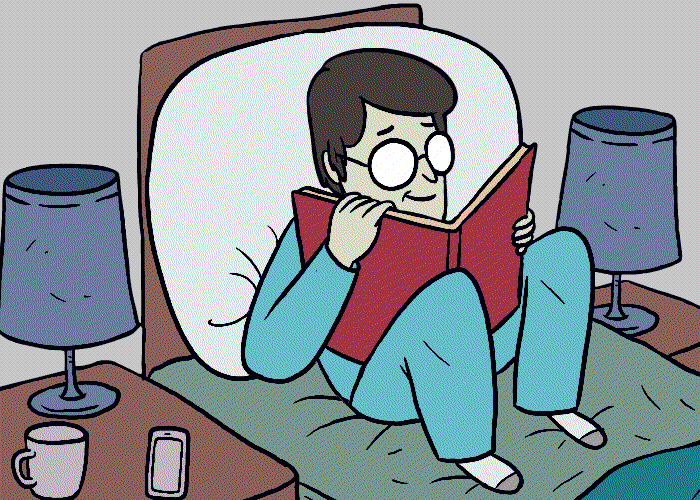 Librocubicularist is a person who reads in bed