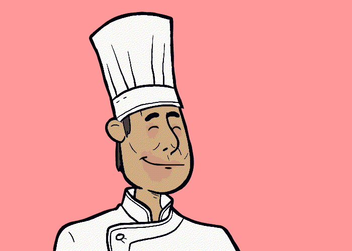 The tall chef's hat is called toque