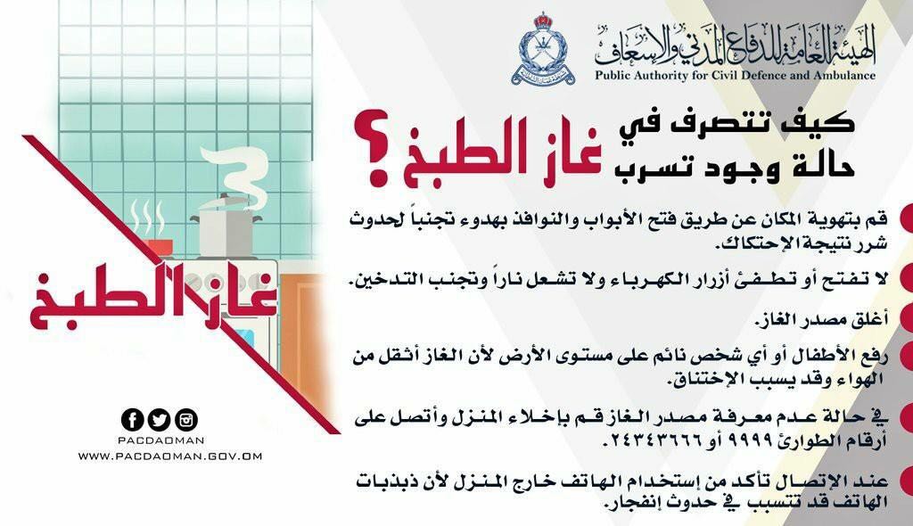 كيف تتصرف في حالة وجود تسرب غاز الطبخ؟