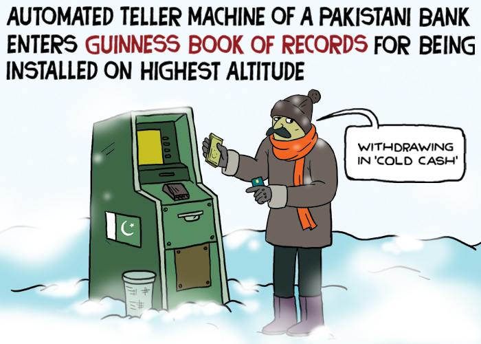 ATM installed on highest altitude in Pakistan