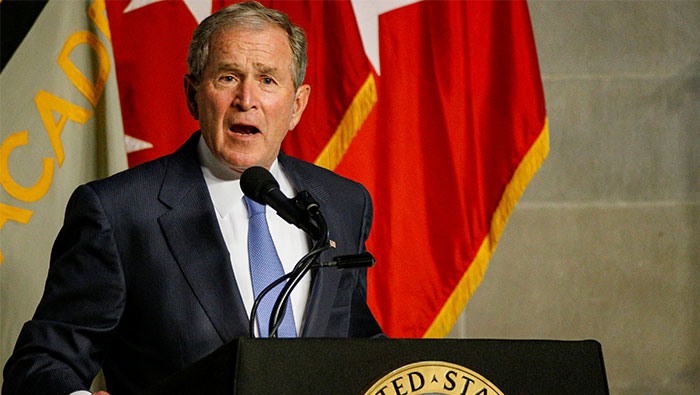 Bush takes veiled swipe at Trump, slams 'bullying and prejudice'