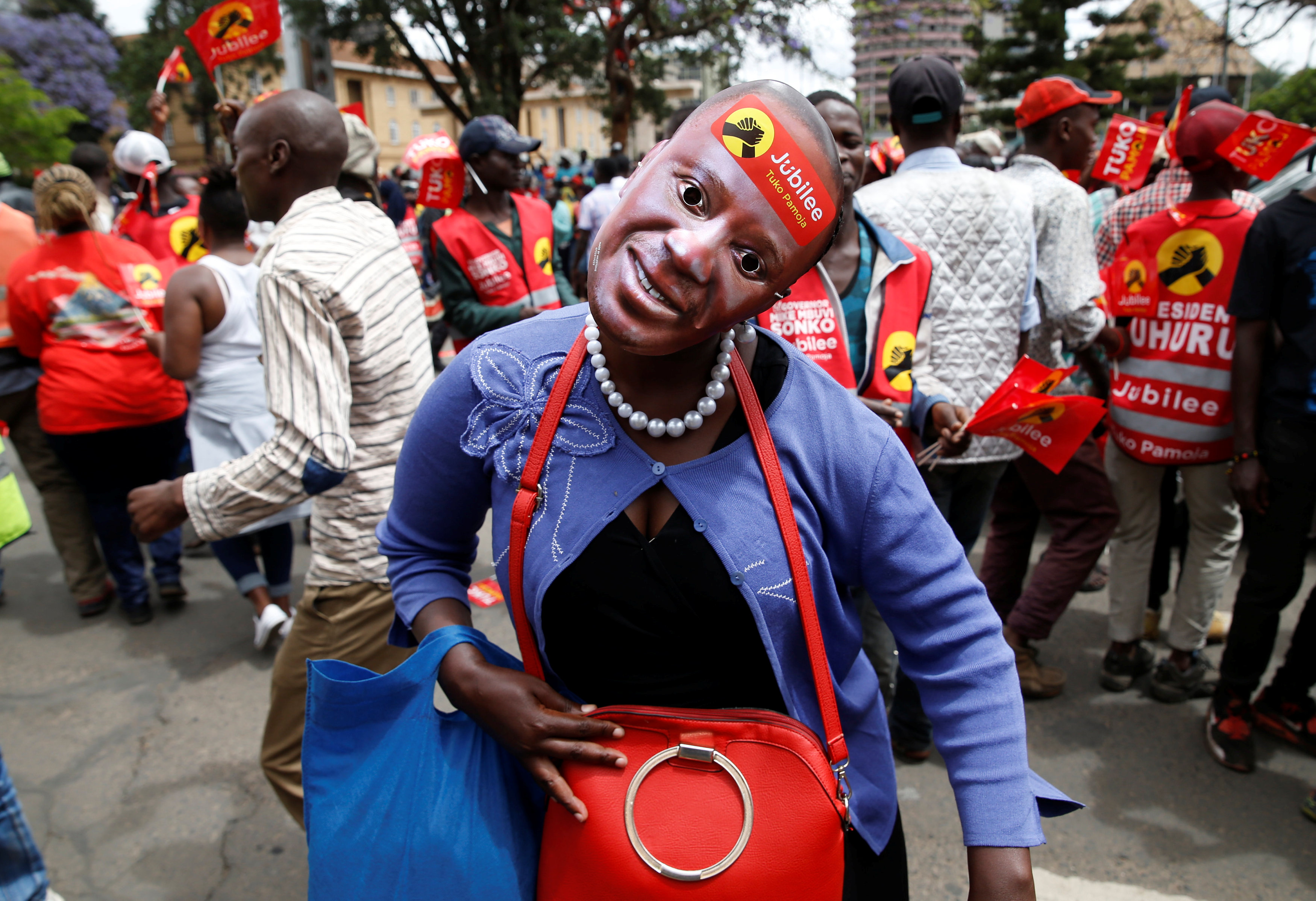 Crowd marches on election board office in opposition leader's stronghold town in Kenya