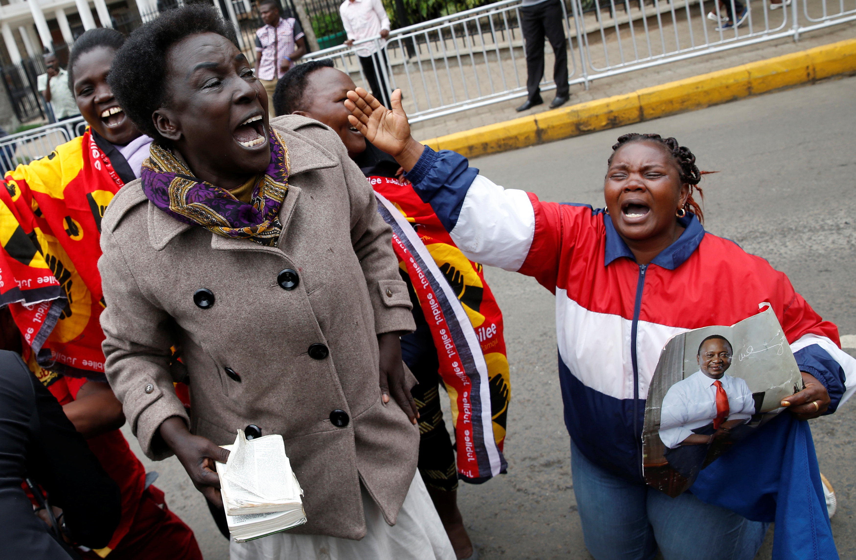 in pictures: Kenya's Jubilee Party supporters celebrate