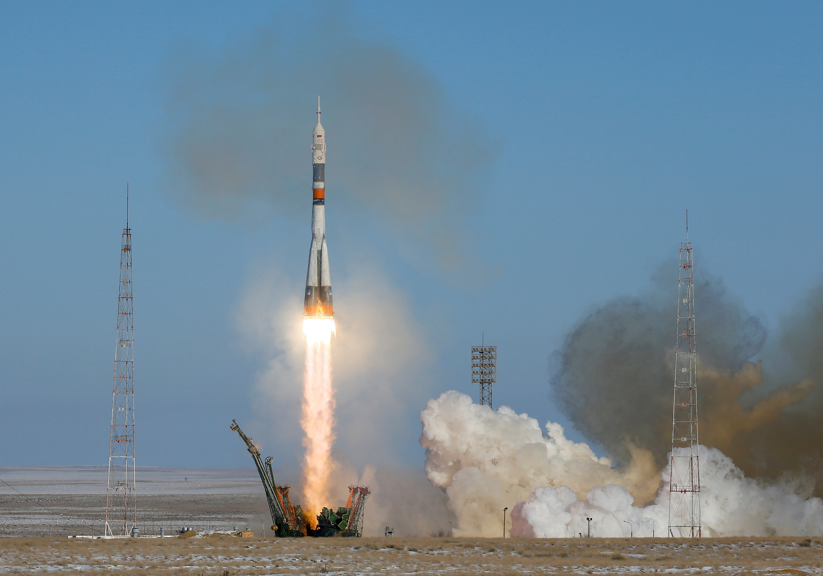 U.S., Russian, Japanese crew blasts off for space station