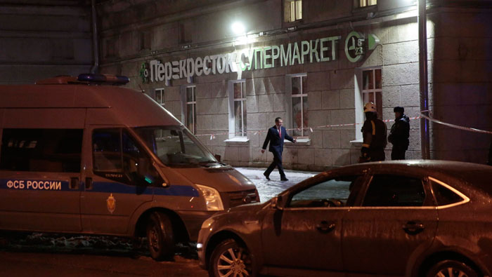 Blast rips through supermarket in Russia's St Petersburg