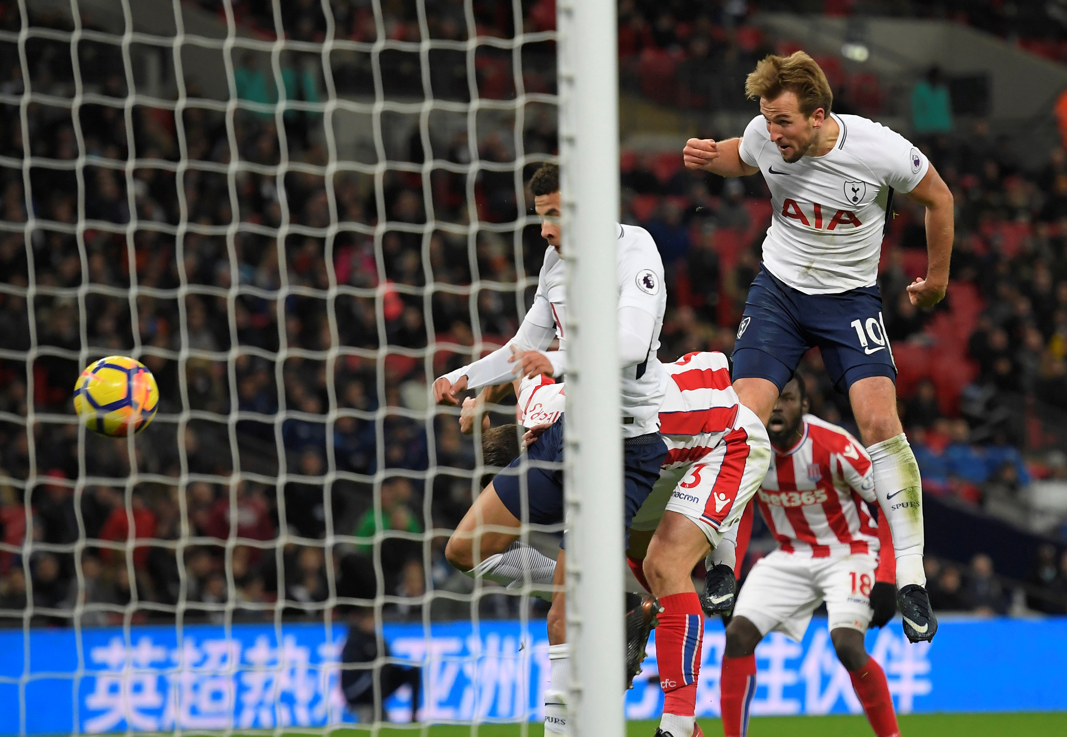 Football: Kane scores twice as Tottenham thrash Stoke