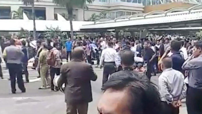 Scores injured as lobby floor collapses in Indonesia stock exchange building