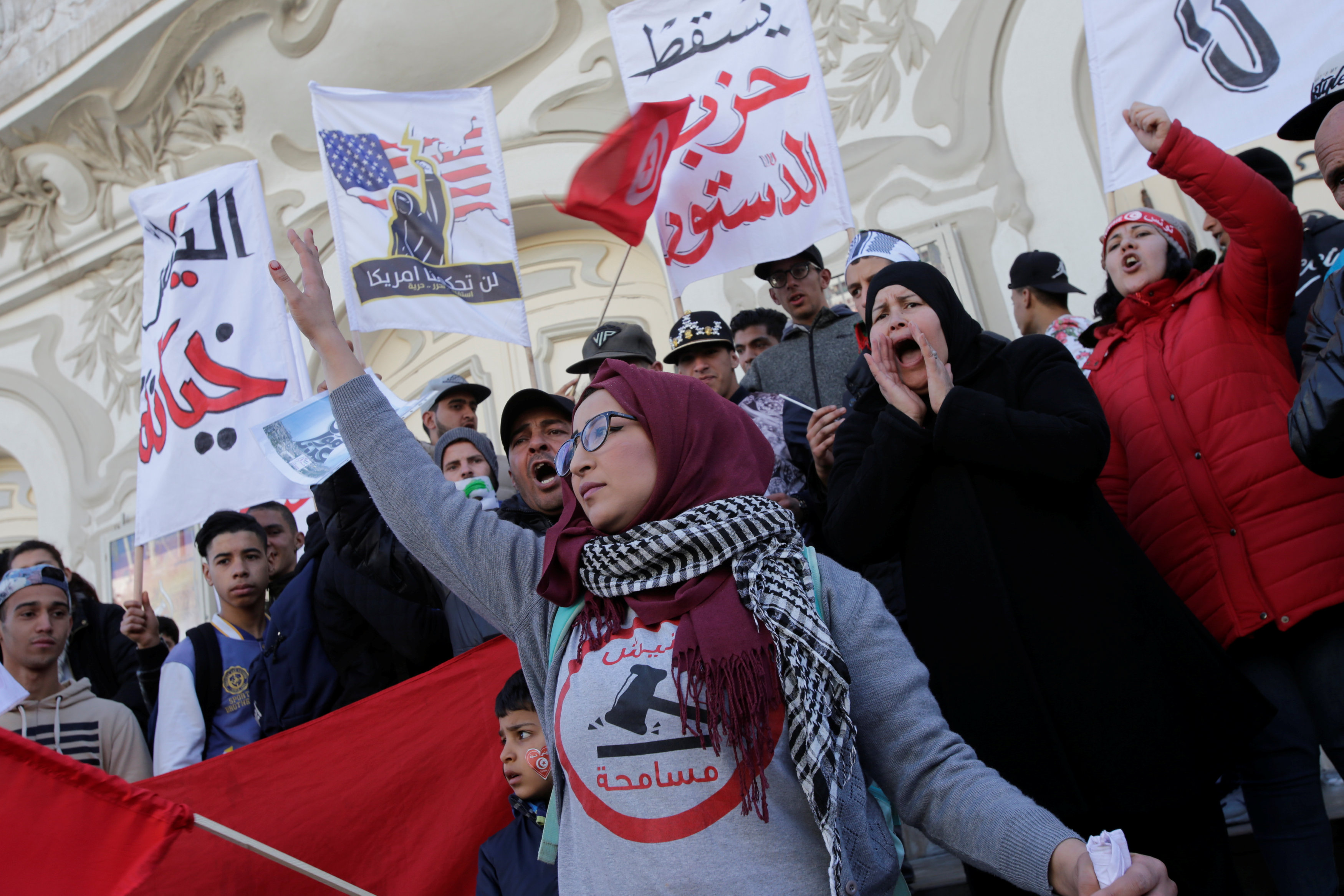 In pictures: Protests erupt in Tunisia