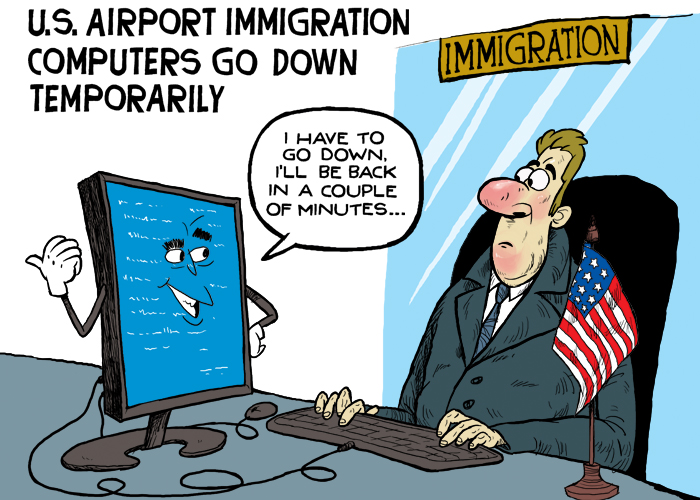 U.S. airport immigration computers go down temporarily