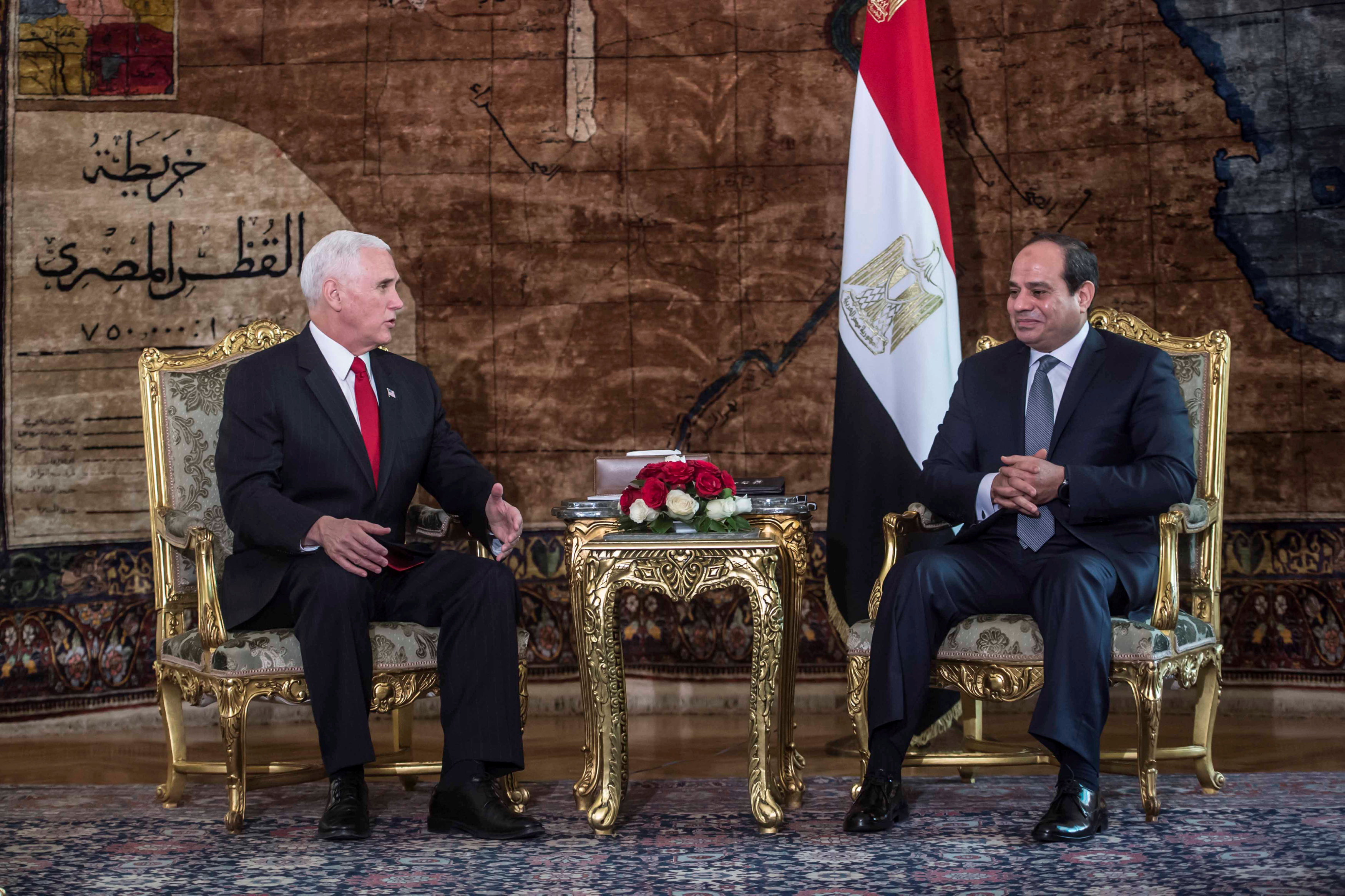 US would back two-state solution, Pence tells Sisi