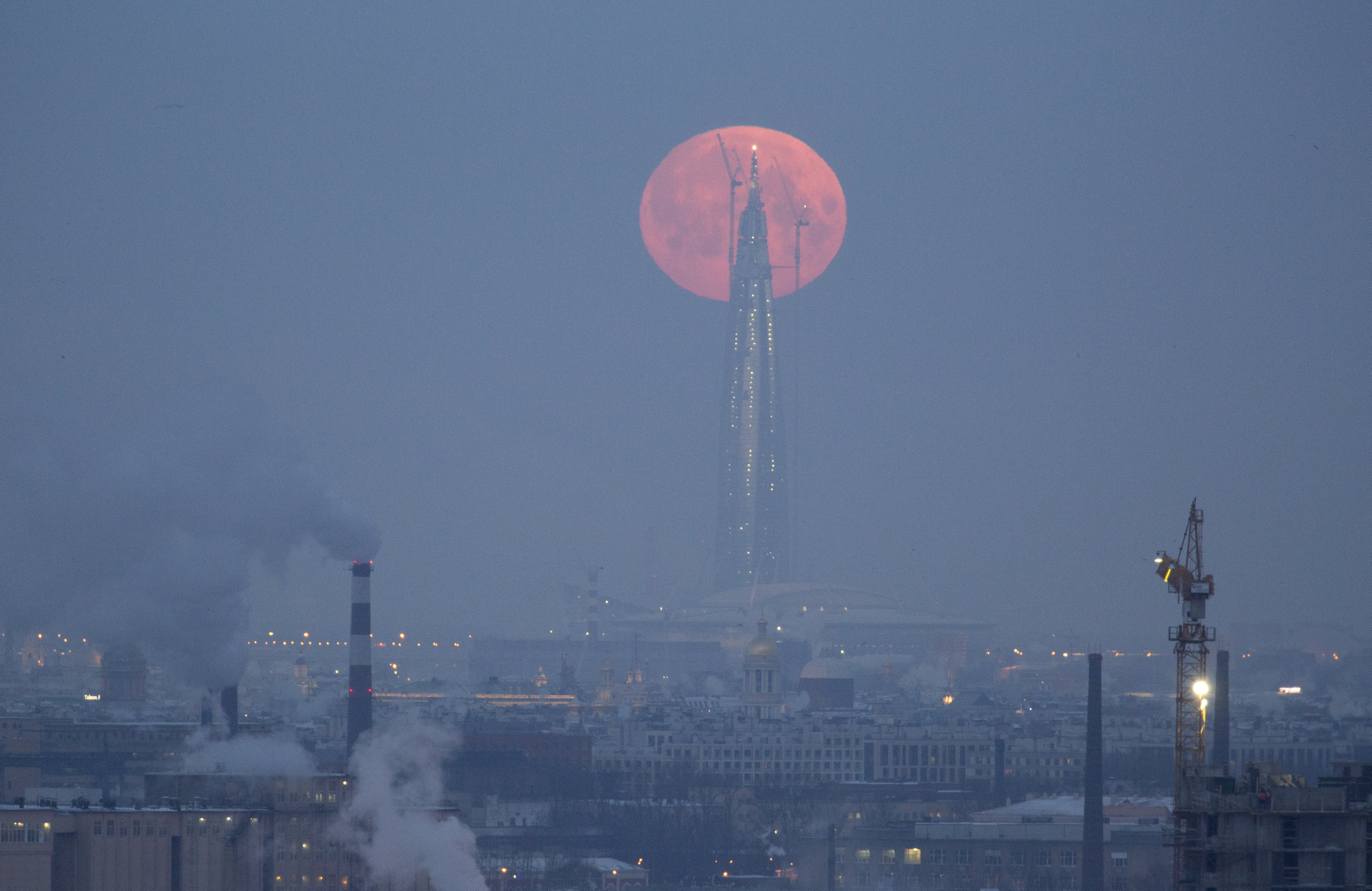 In pictures: Moon turns red in rare eclipse