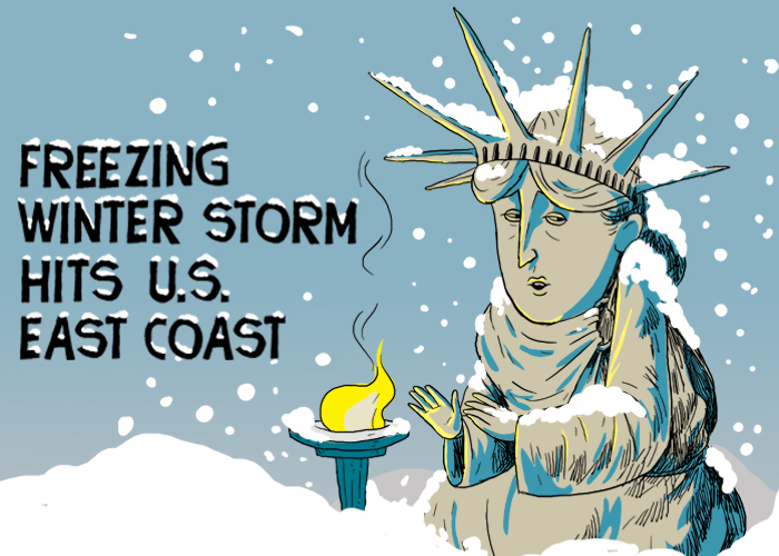 Winter storm hits U.S. East Coast